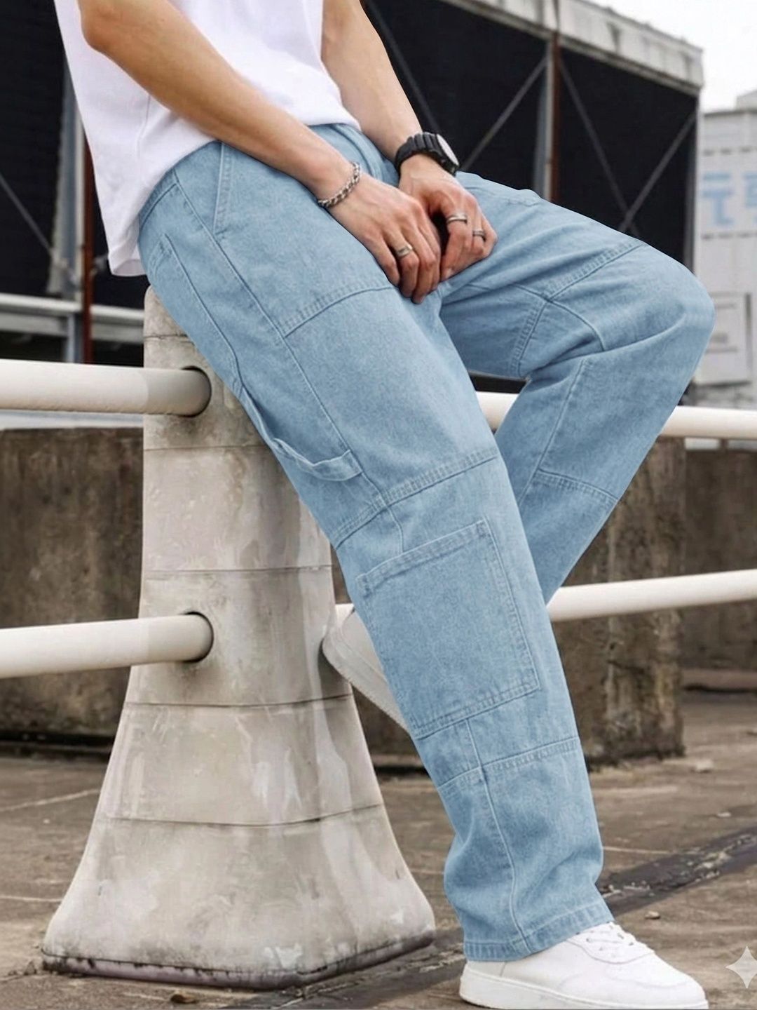 Eyebogler Men Relaxed Fit Mid-Rise Jeans