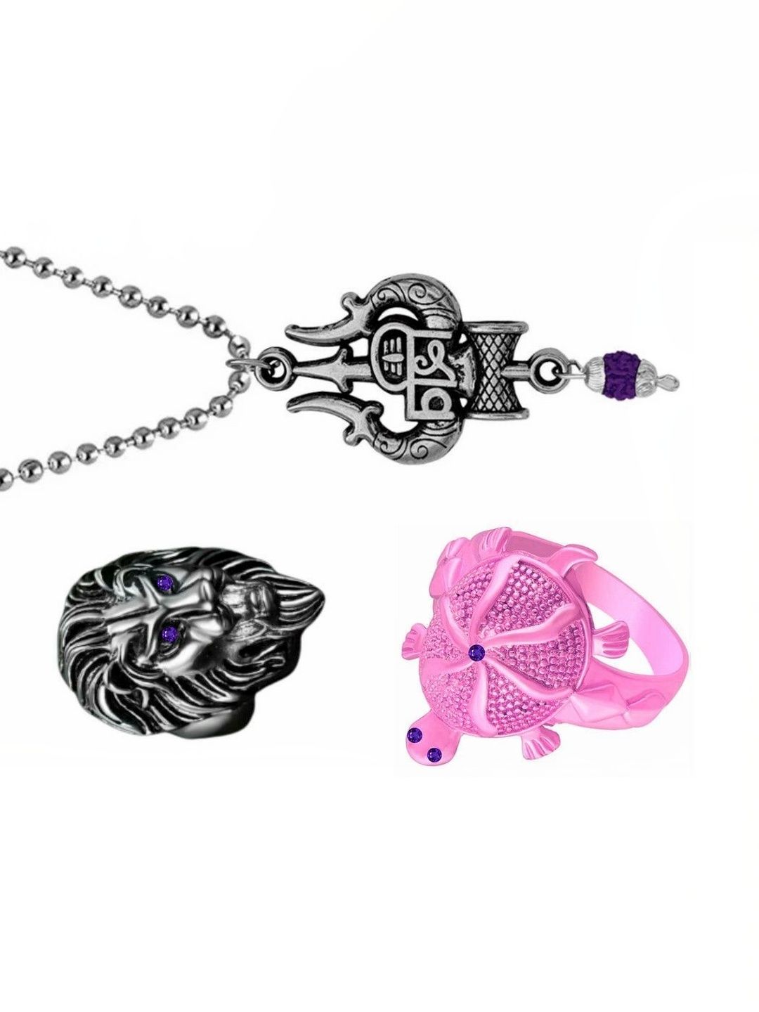 KINGSTYLE IMPEX Geometric Pendants with Chains