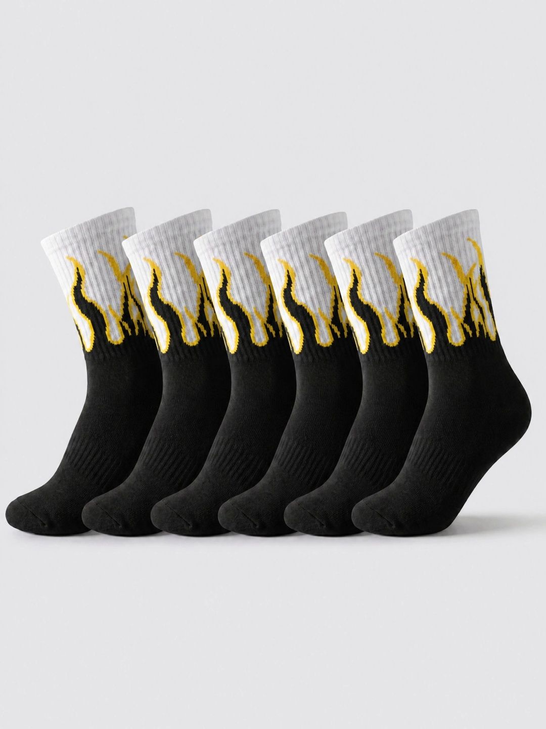 Moda Rapido Men Pack of 6 Cotton Blend Patterned Above Ankle Socks