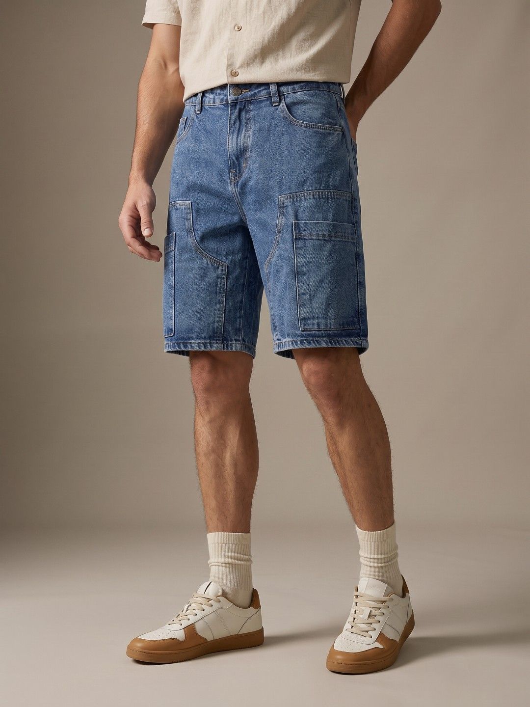 glitchez Men Relaxed Fit Denim Shorts