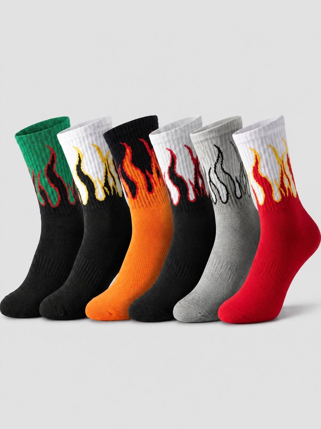 Moda Rapido Men Pack of 6 Cotton Blend Patterned Above Ankle Socks