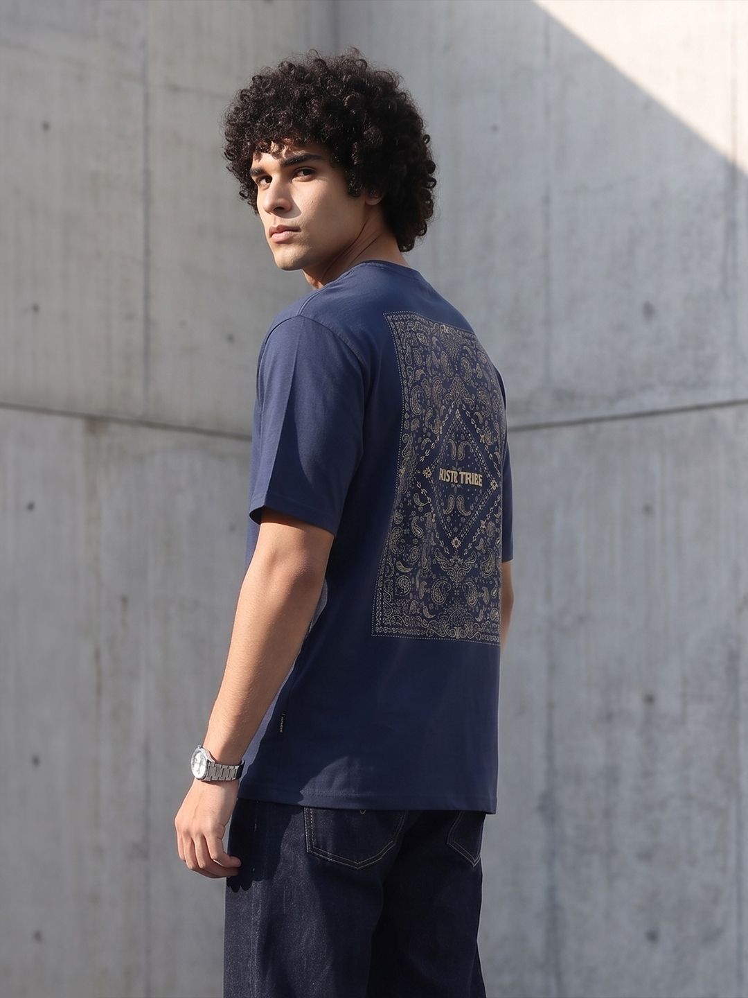 The Roadster Life Co. Relaxed Fit Paisley Printed T-Shirt