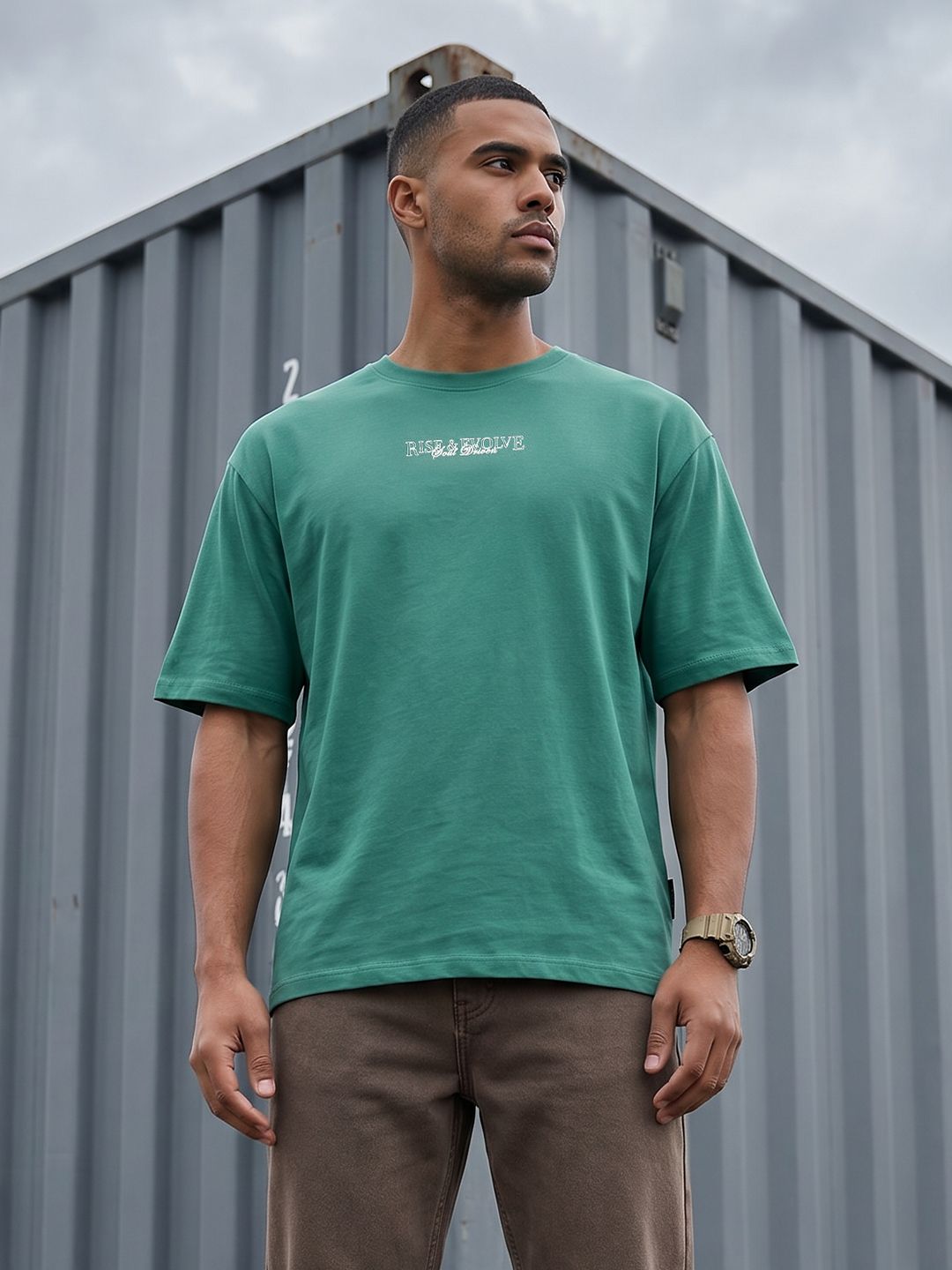 The Roadster Life Co. Relaxed Fit Typography Printed Pure Cotton T-shirt