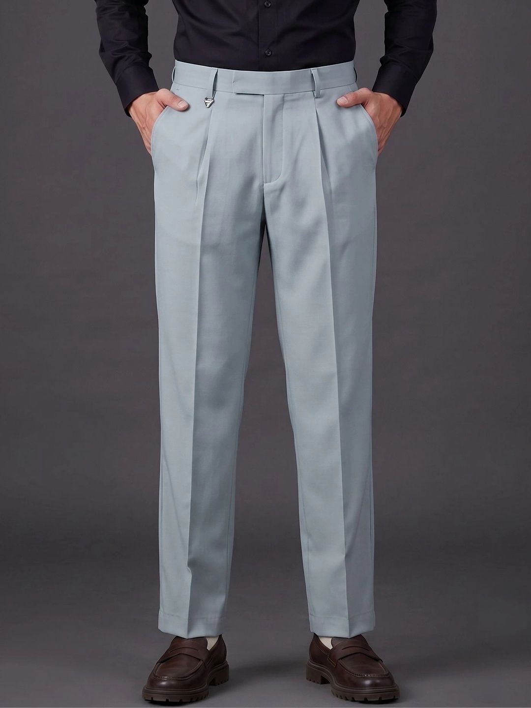 AXNIS Men Smart Straight Fit Trousers