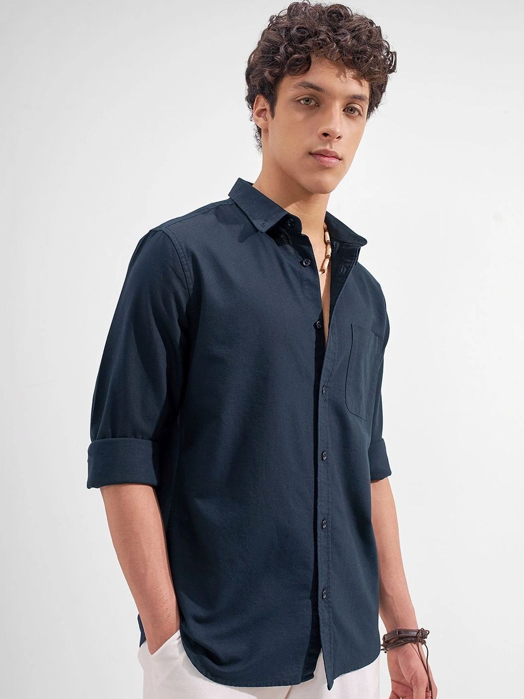 Highlander Cotton Solid Oxford Button Down Shirt