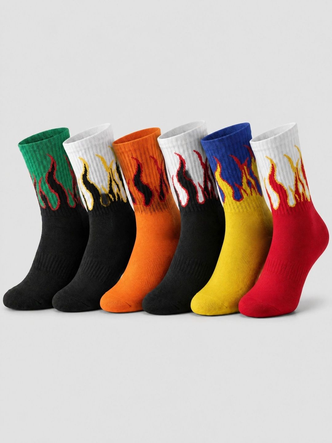 Moda Rapido Men Pack of 6 Cotton Blend Patterned Above Ankle Socks