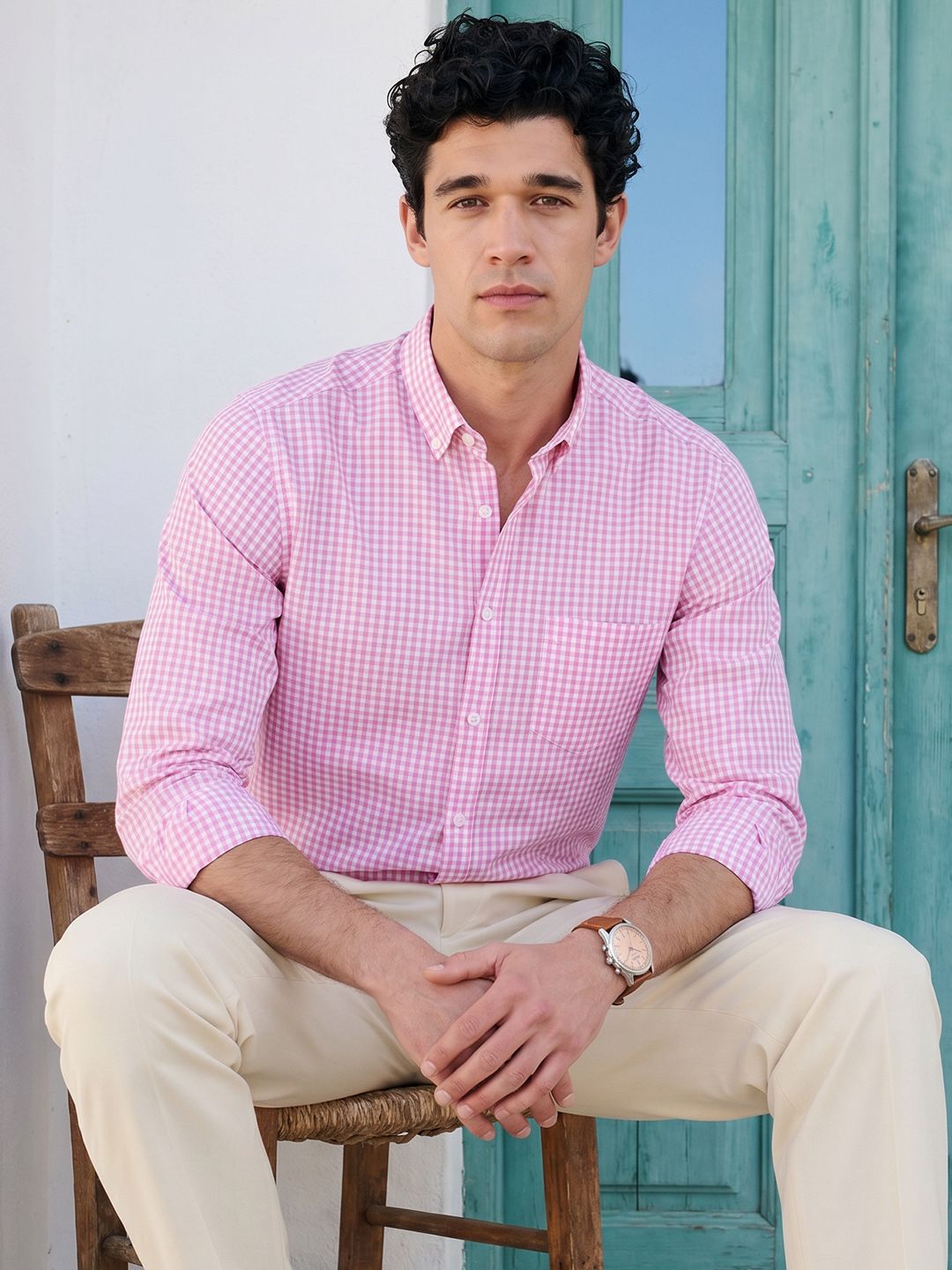 Mast & Harbour Micro Checked Pure Cotton Casual Shirt