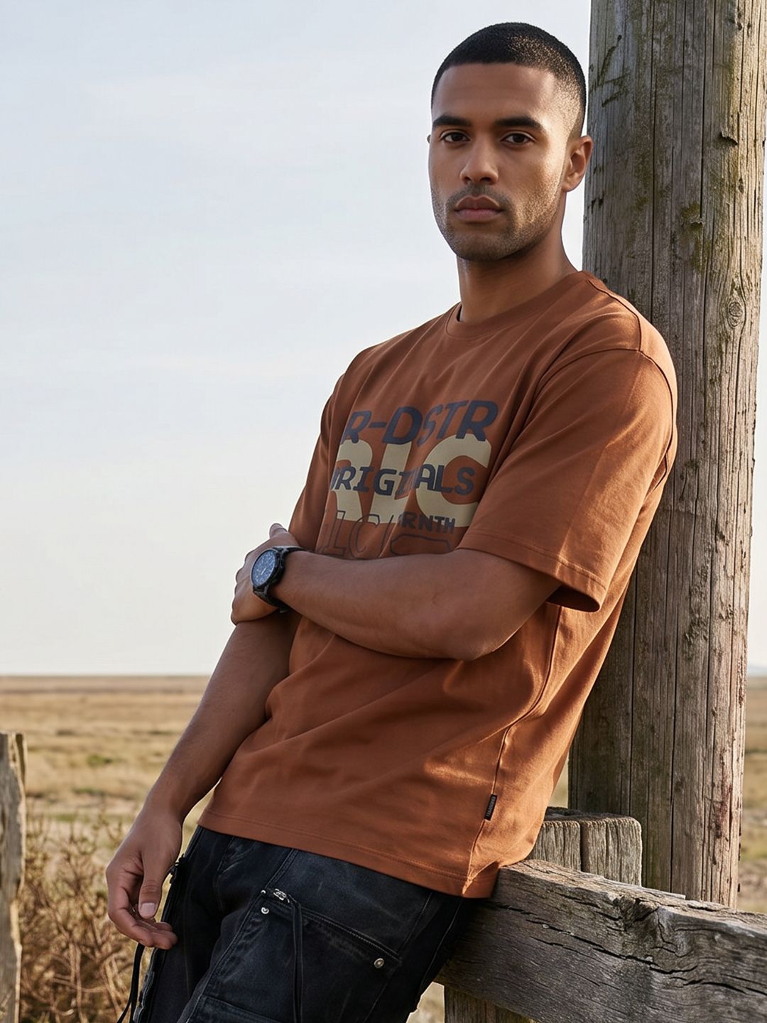 The Roadster Life Co. Printed Pure Cotton T-shirt