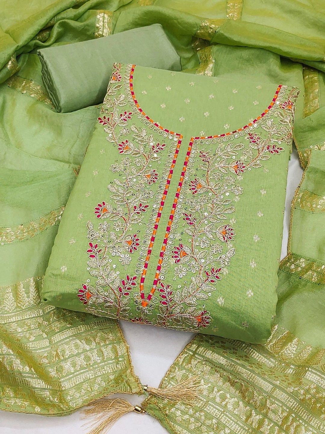 Dhaaga Ghar Embroidered Unstitched Dress Material