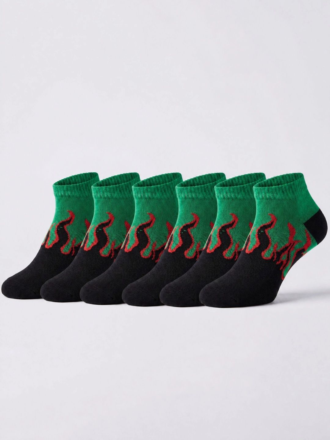Moda Rapido Men Pack of 6 Cotton Blend Patterned Ankle Length Socks