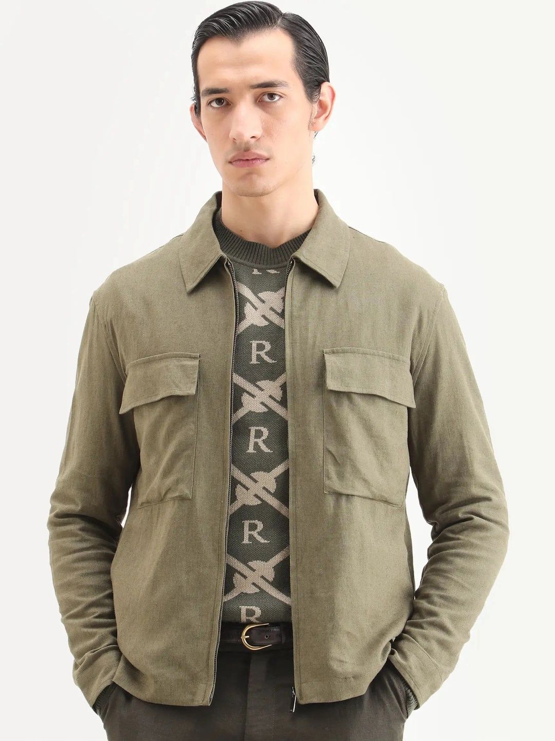 RARE RABBIT Men Open Front Jacket