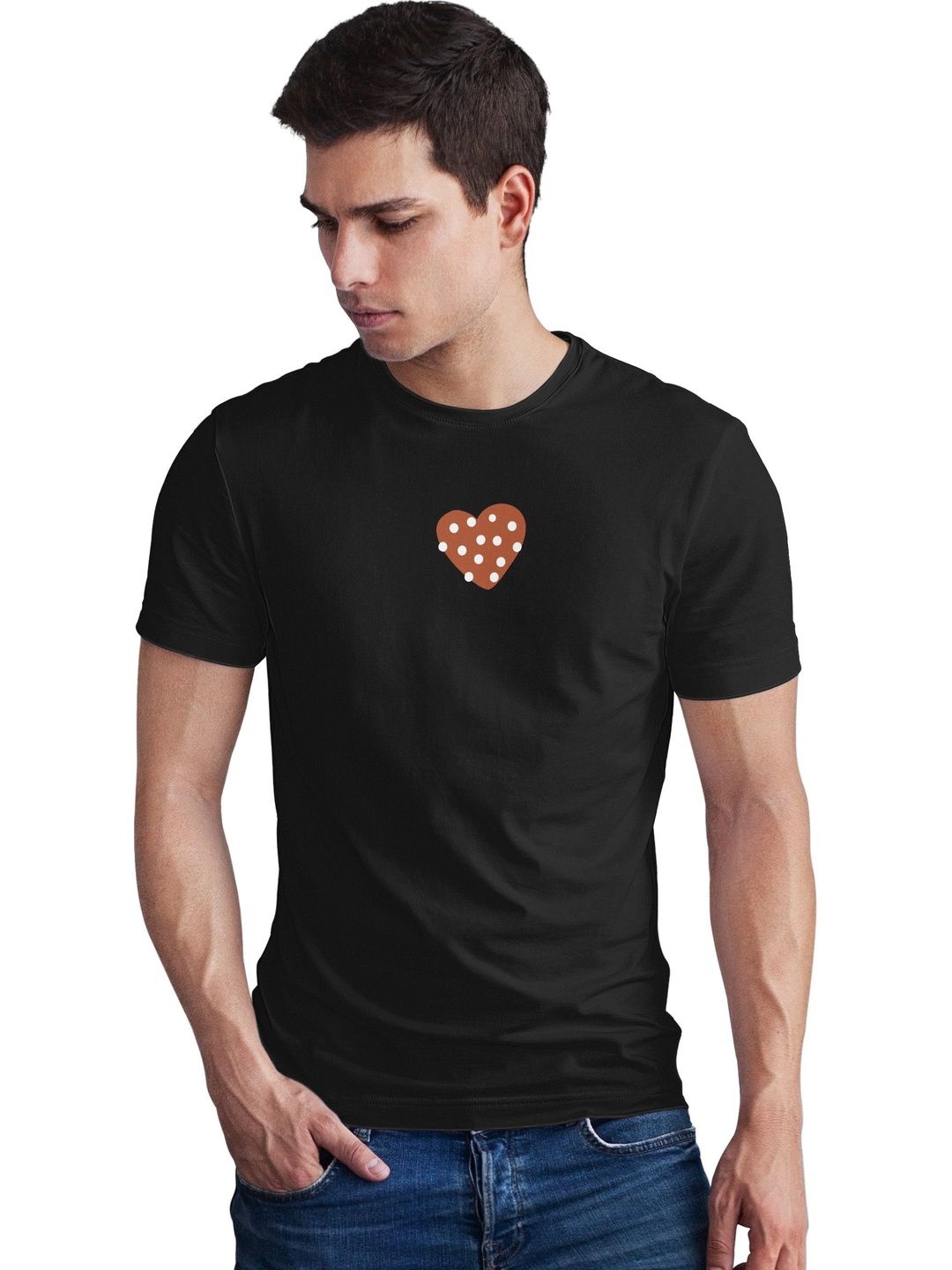 Seekbuylove Men Polka Dot Printed Bio Finish T-shirt