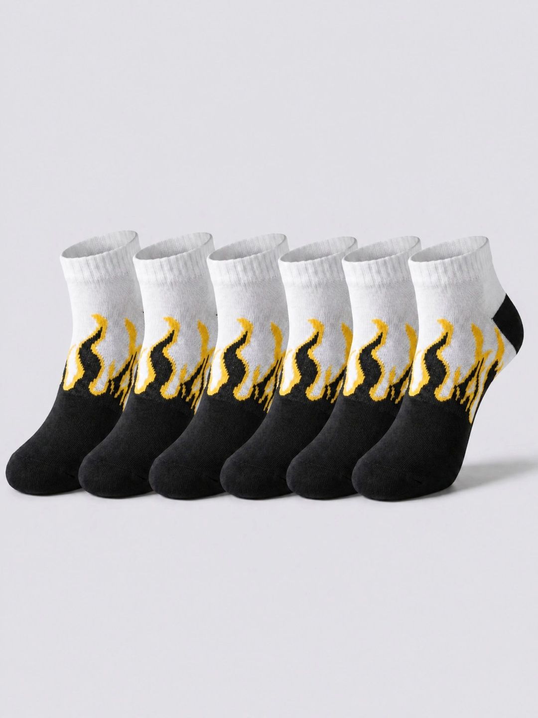 Moda Rapido Men Pack of 6 Cotton Blend Patterned Ankle Length Socks