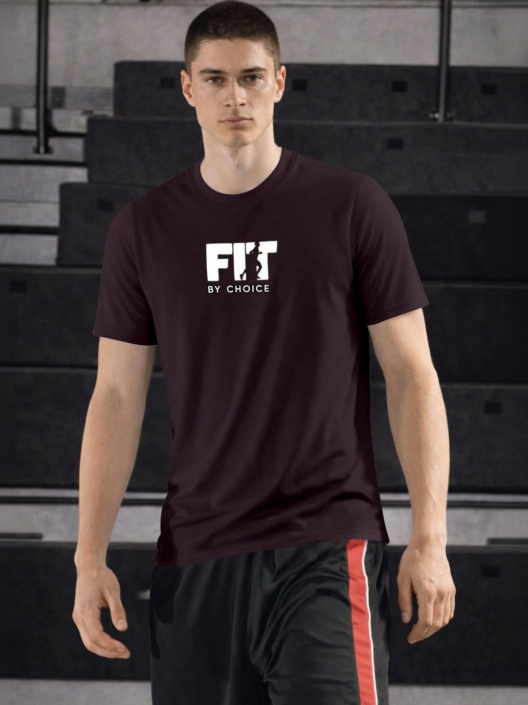 ENRIZZ X FITNESS EXCHANGE Men Typography Printed Dri-FIT T-shirt