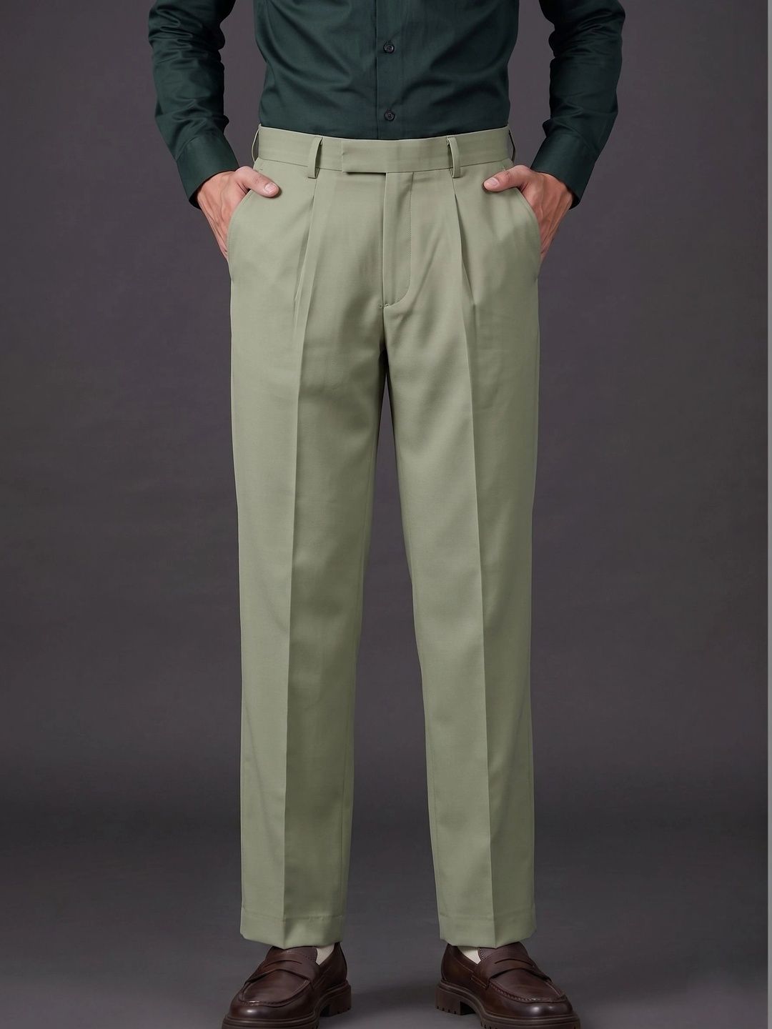 AXNIS Men Smart Straight Fit Trousers