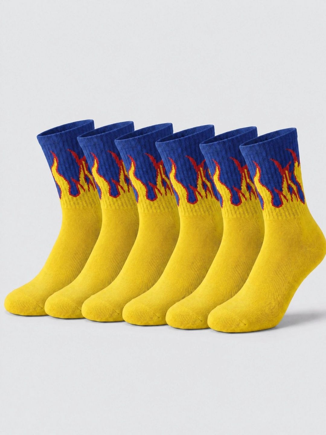 Moda Rapido Men Pack of 6 Cotton Blend Patterned Above Ankle Socks