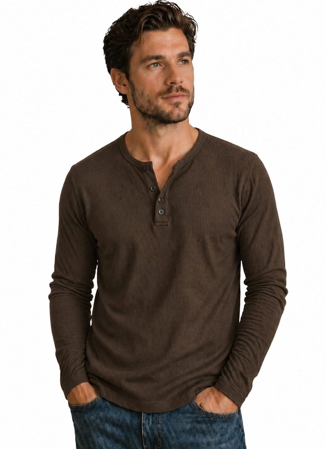 JERKYN Men Henley Neck T-shirt