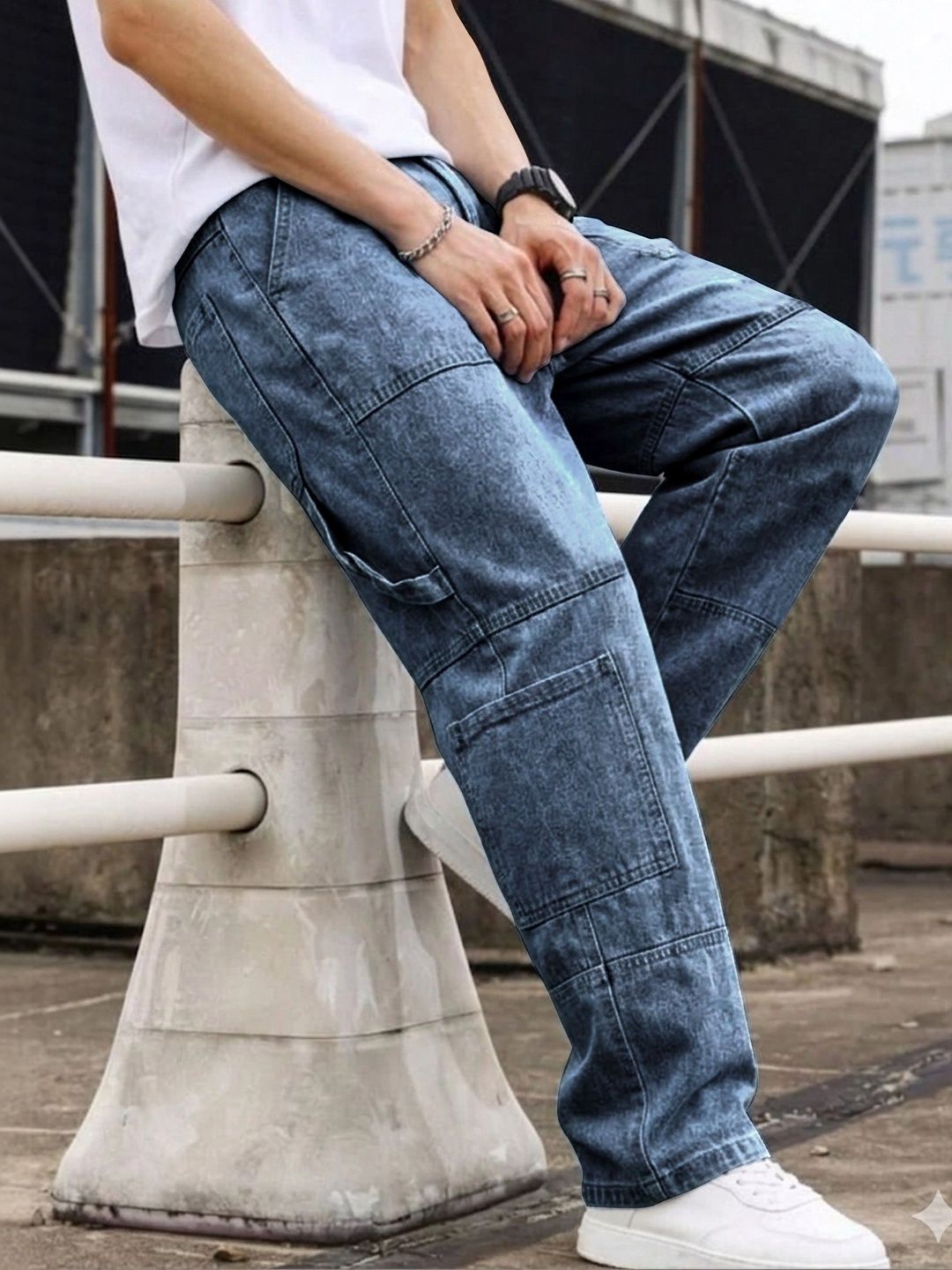 Eyebogler Men Relaxed Fit Mid-Rise Jeans