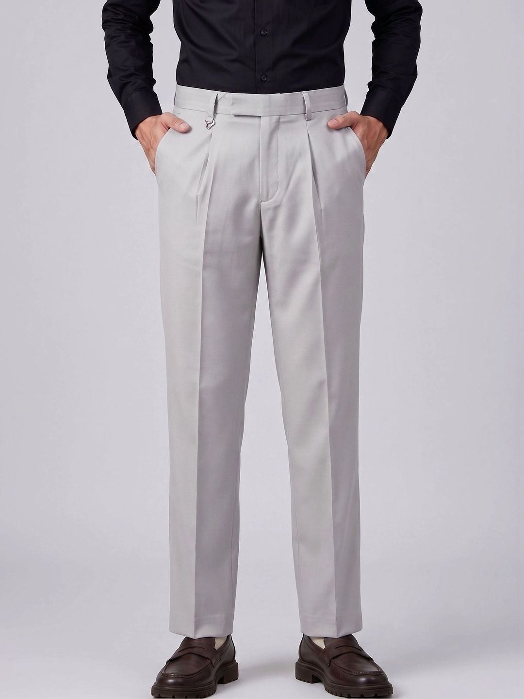 AXNIS Men Smart Straight Fit Trousers