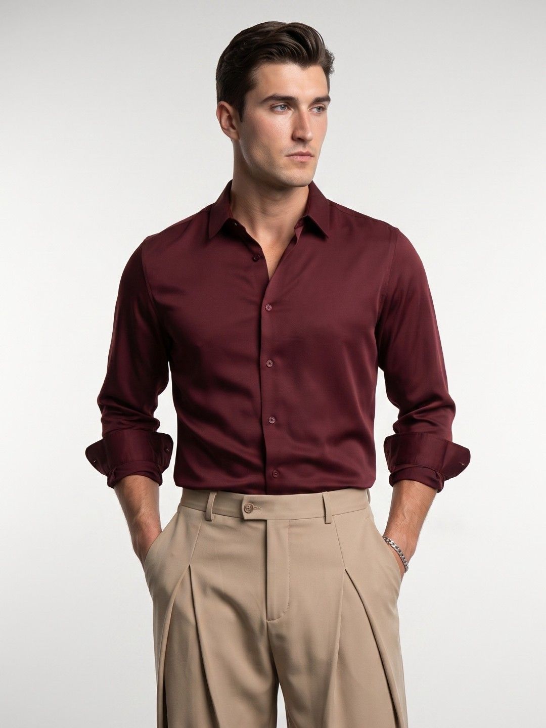 OvrWrk Satin Finish Casual Shirt