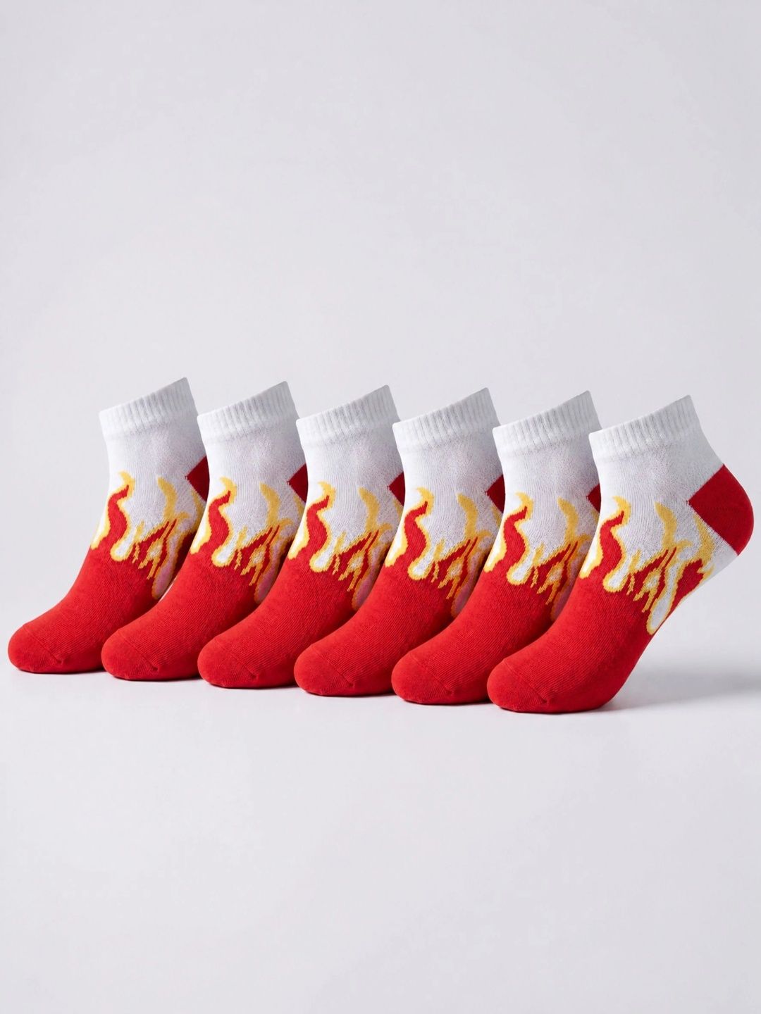 Moda Rapido Men Pack of 6 Cotton Blend Patterned Ankle Length Socks