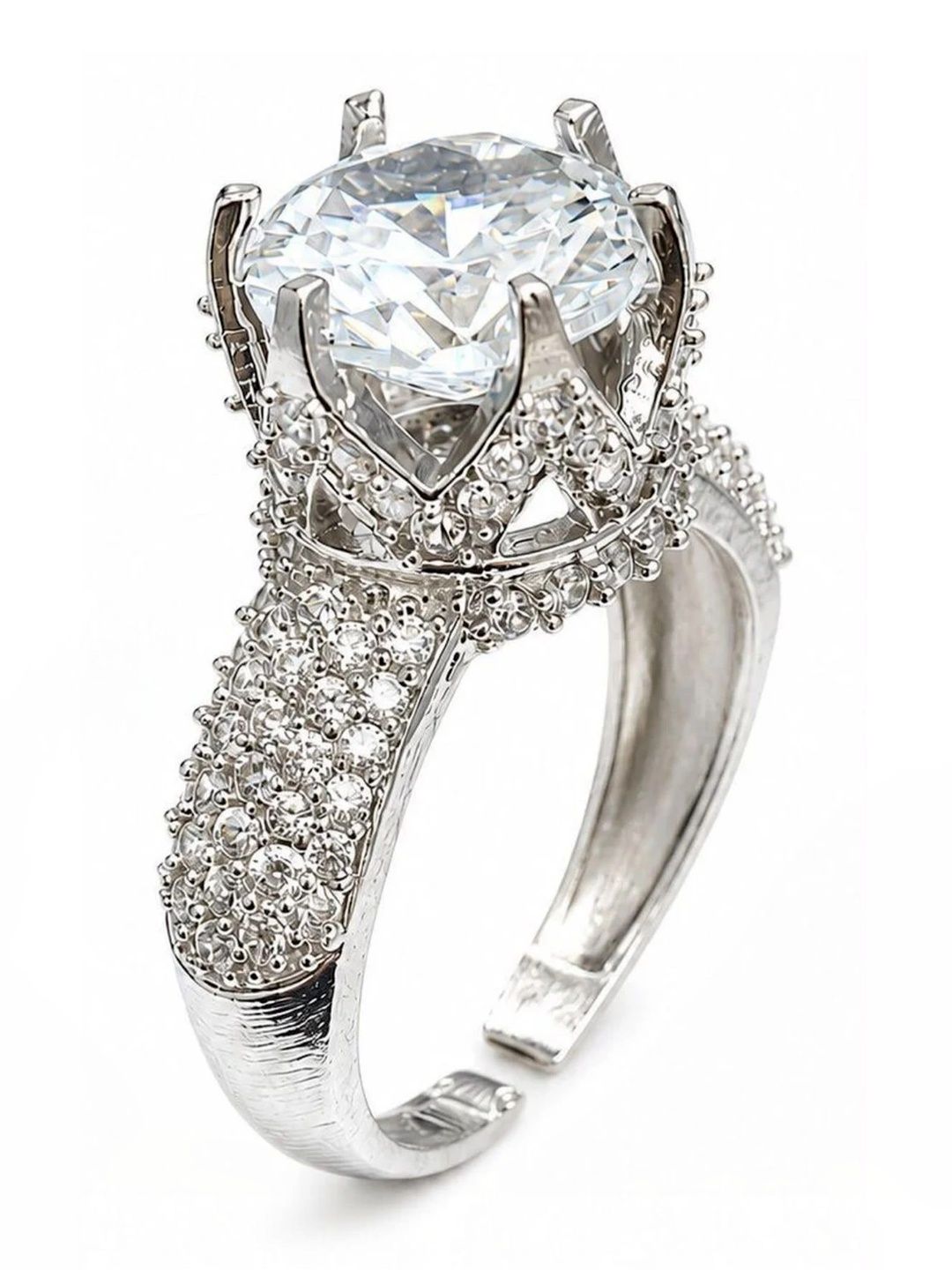 Gifto shifto Women Silver Plated Cubic Zirconia Finger Ring