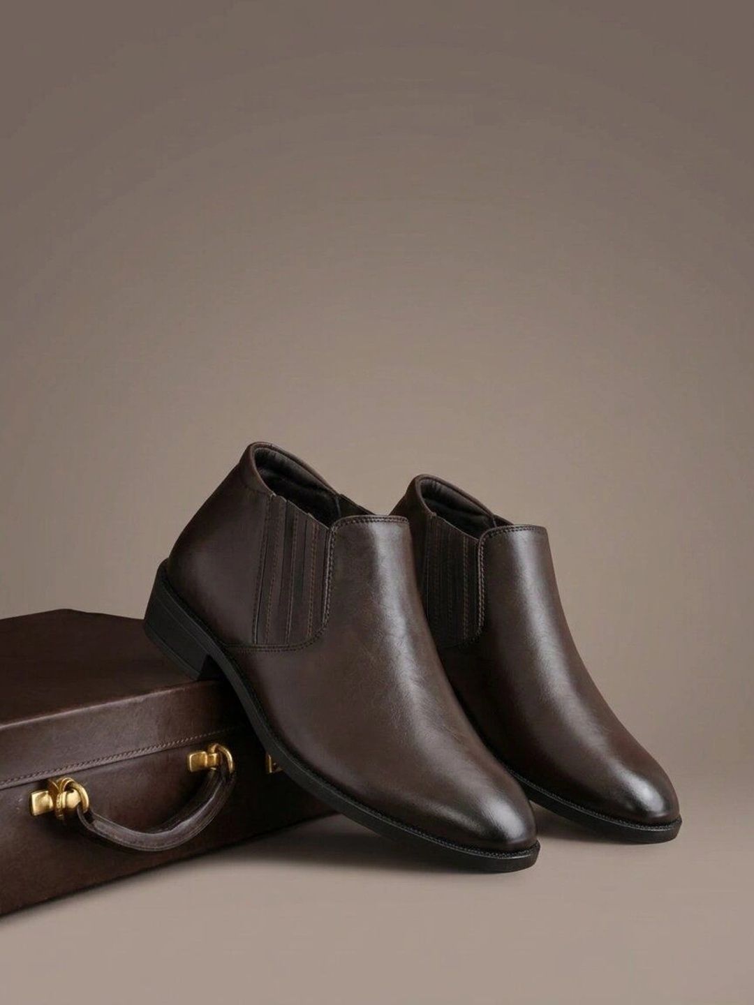 House of Pataudi Men Pointed Toe Formal Slip-On Shoes