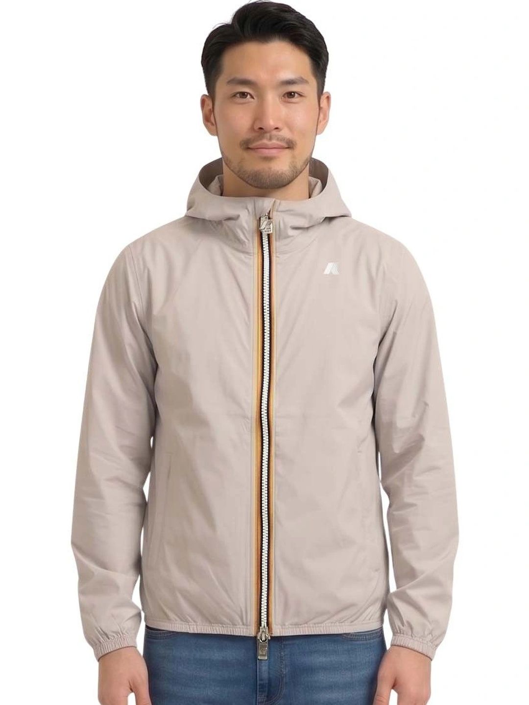 K-Way Beige Logo Hood Jacket