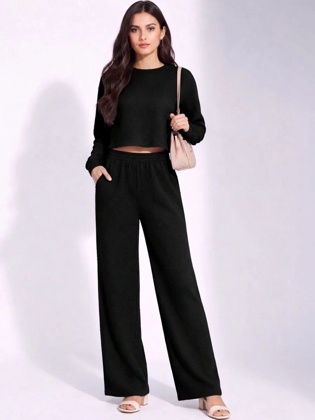 Merira Self Design Sweater with Trousers