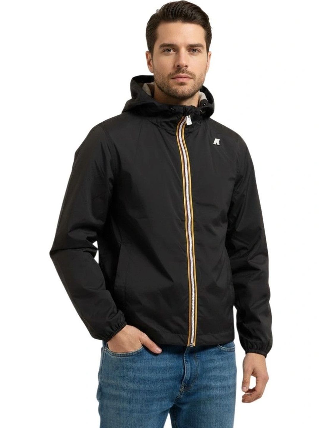 K-Way Black Regular Hood Jacket