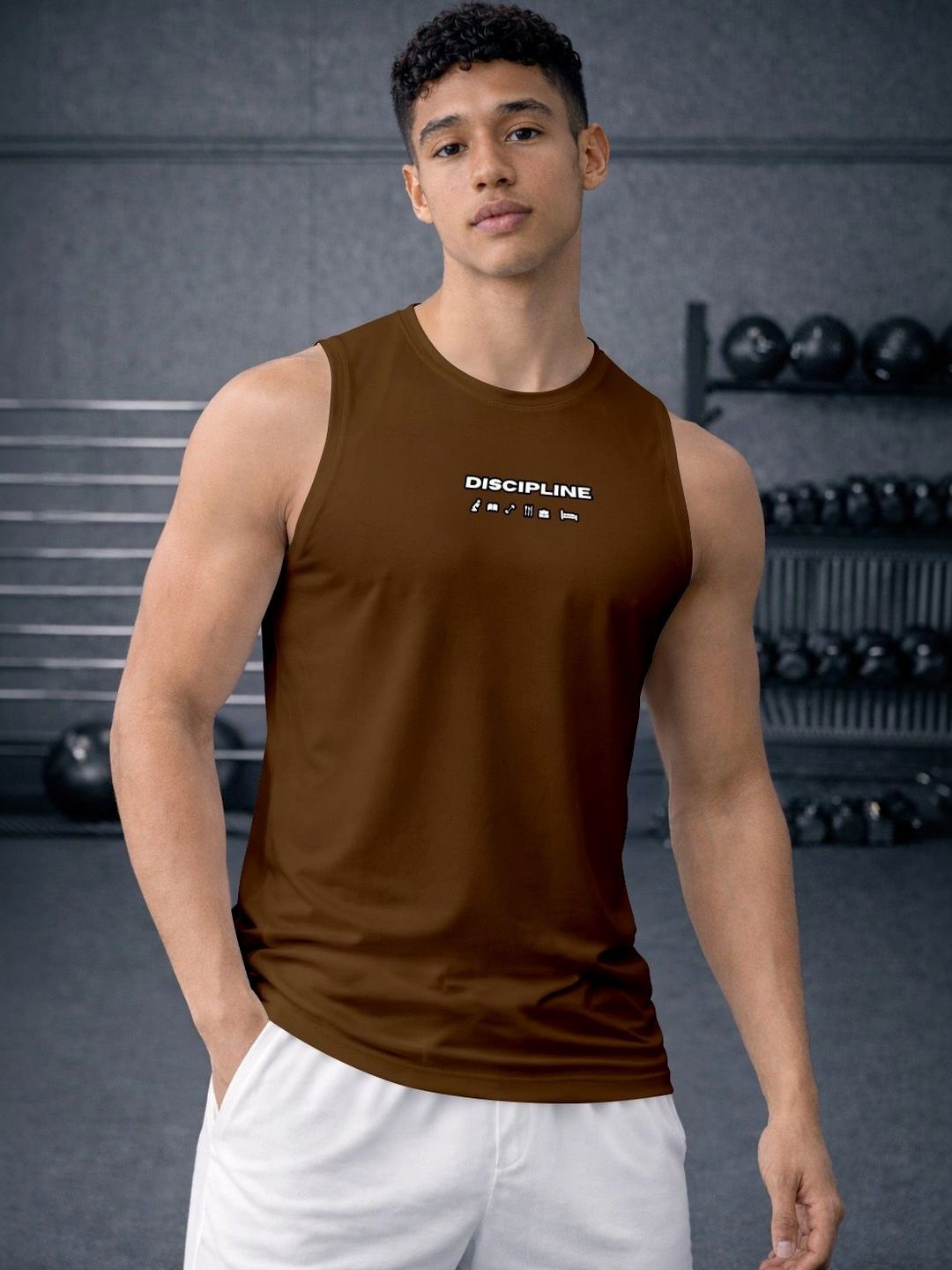 ENRIZZ X FITNESS EXCHANGE Men Typography Printed Dri-FIT T-shirt