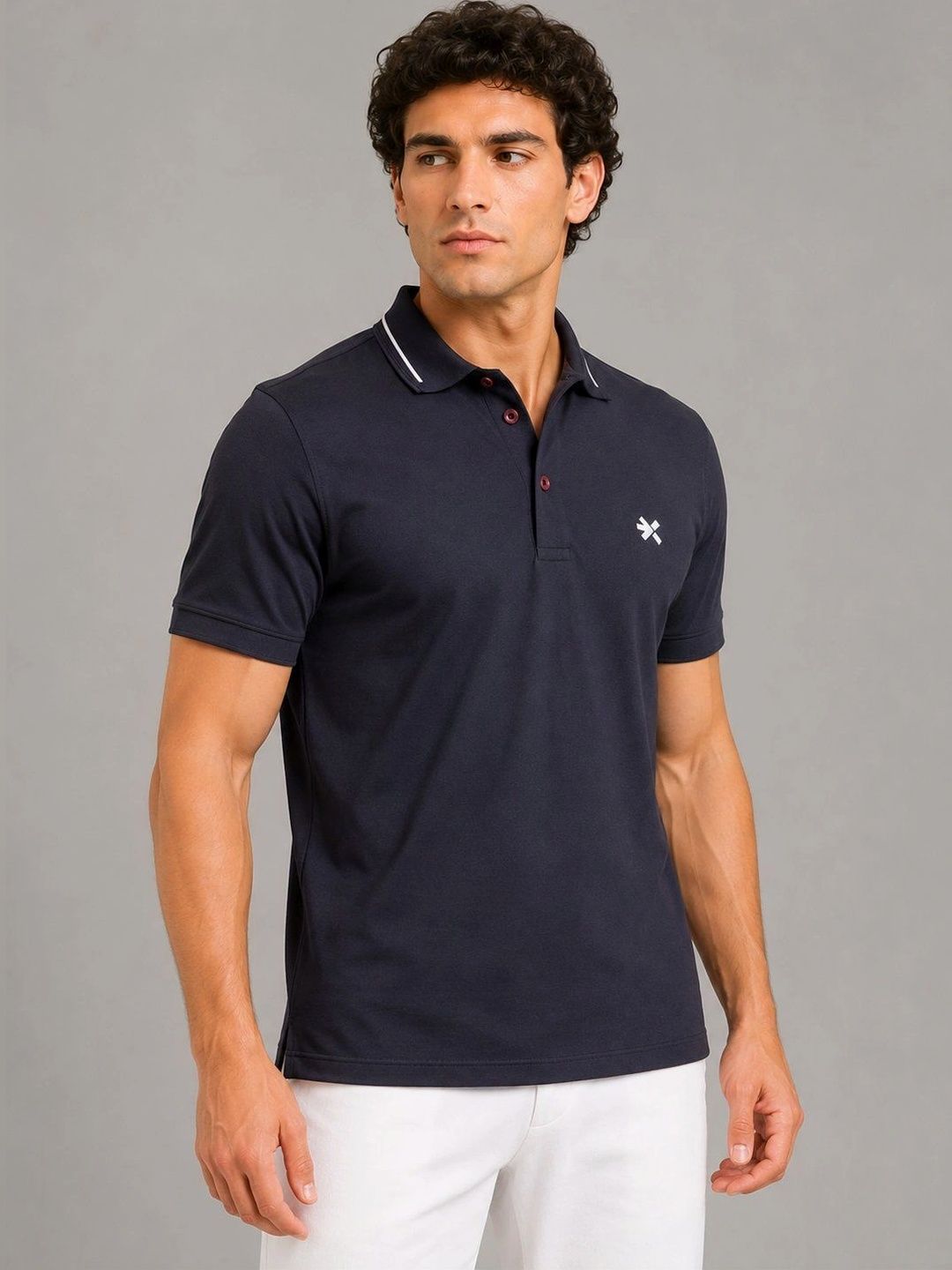 HRX by Hrithik Roshan HRX by Hrithik Roshan Men Brand Logo Polo Collar Pockets T-shirt