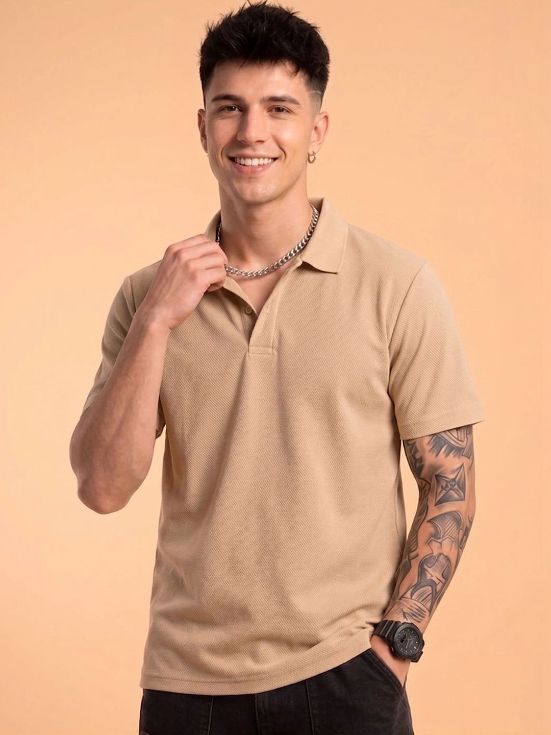 AIN6 Men Polo Collar T-shirt