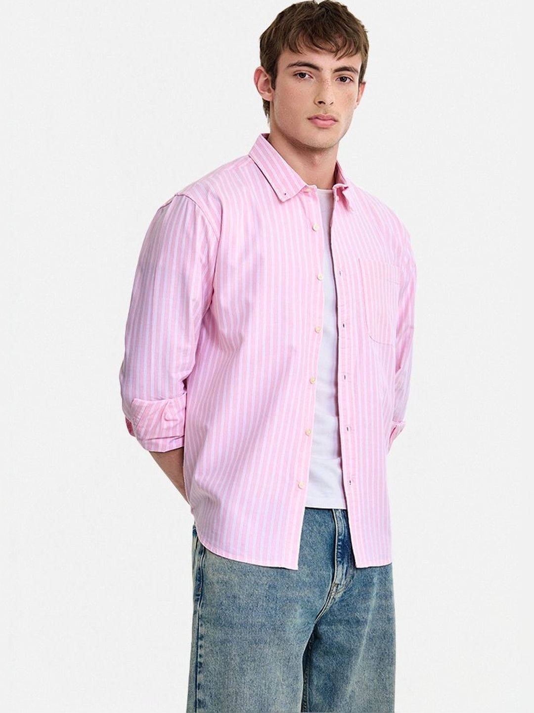 Snitch Men Striped Casual Shirt