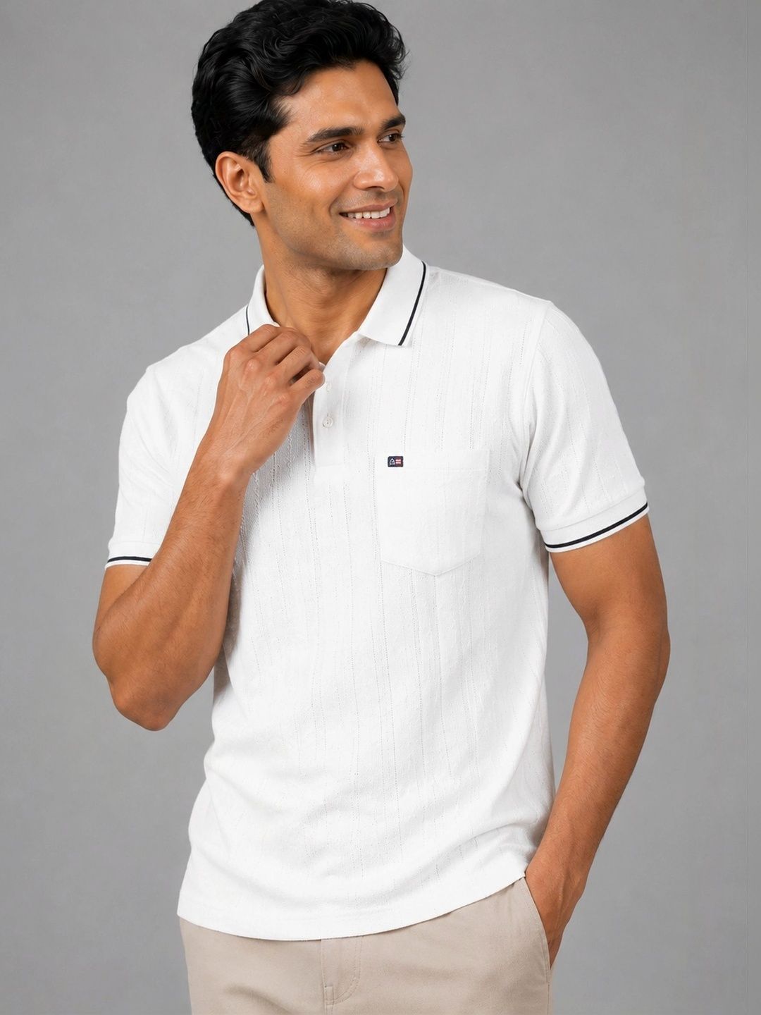 Monk Mode Men Polo Collar Pockets T-shirt