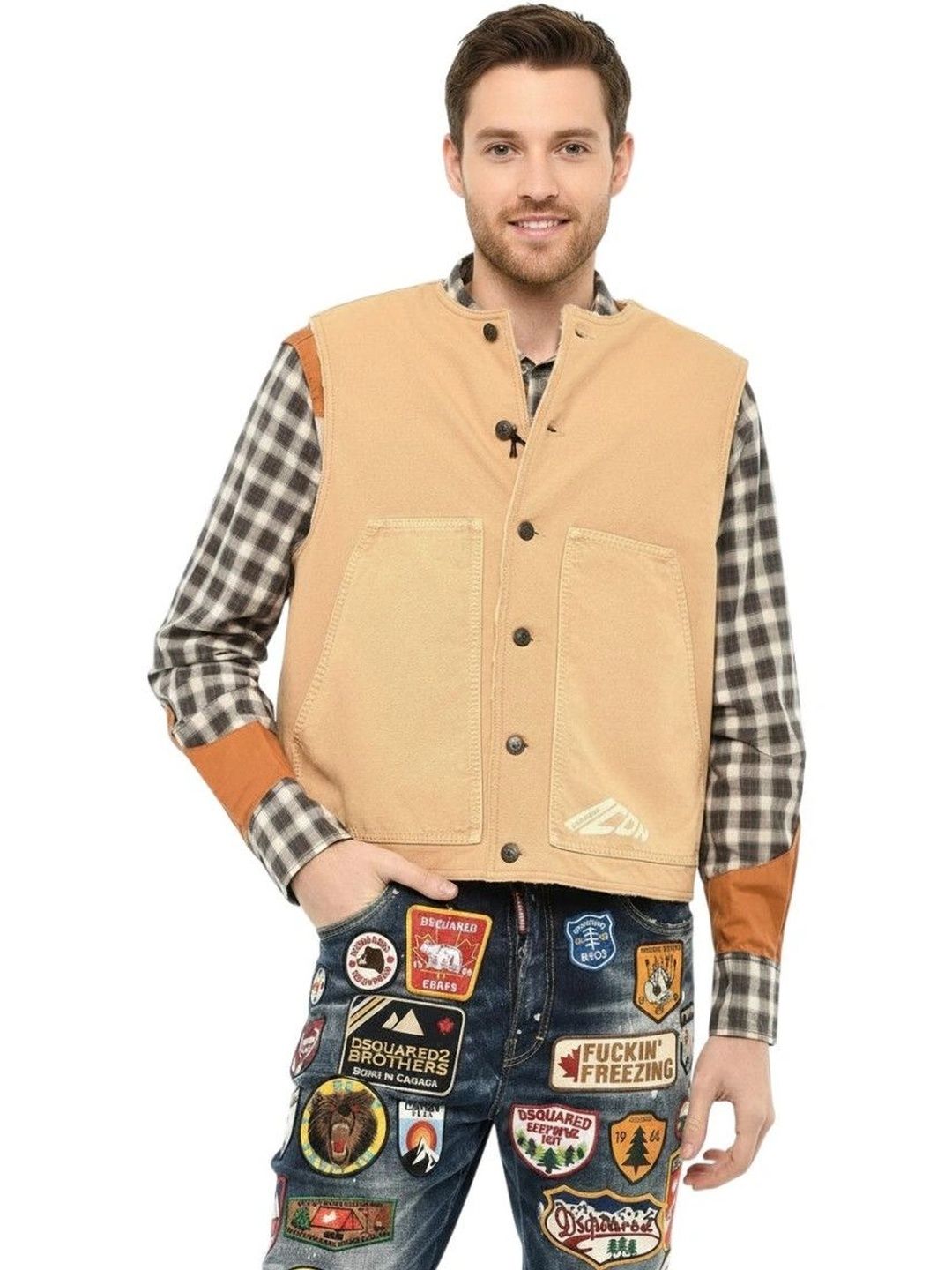 Dsquared2 Beige Round Neck Jacket