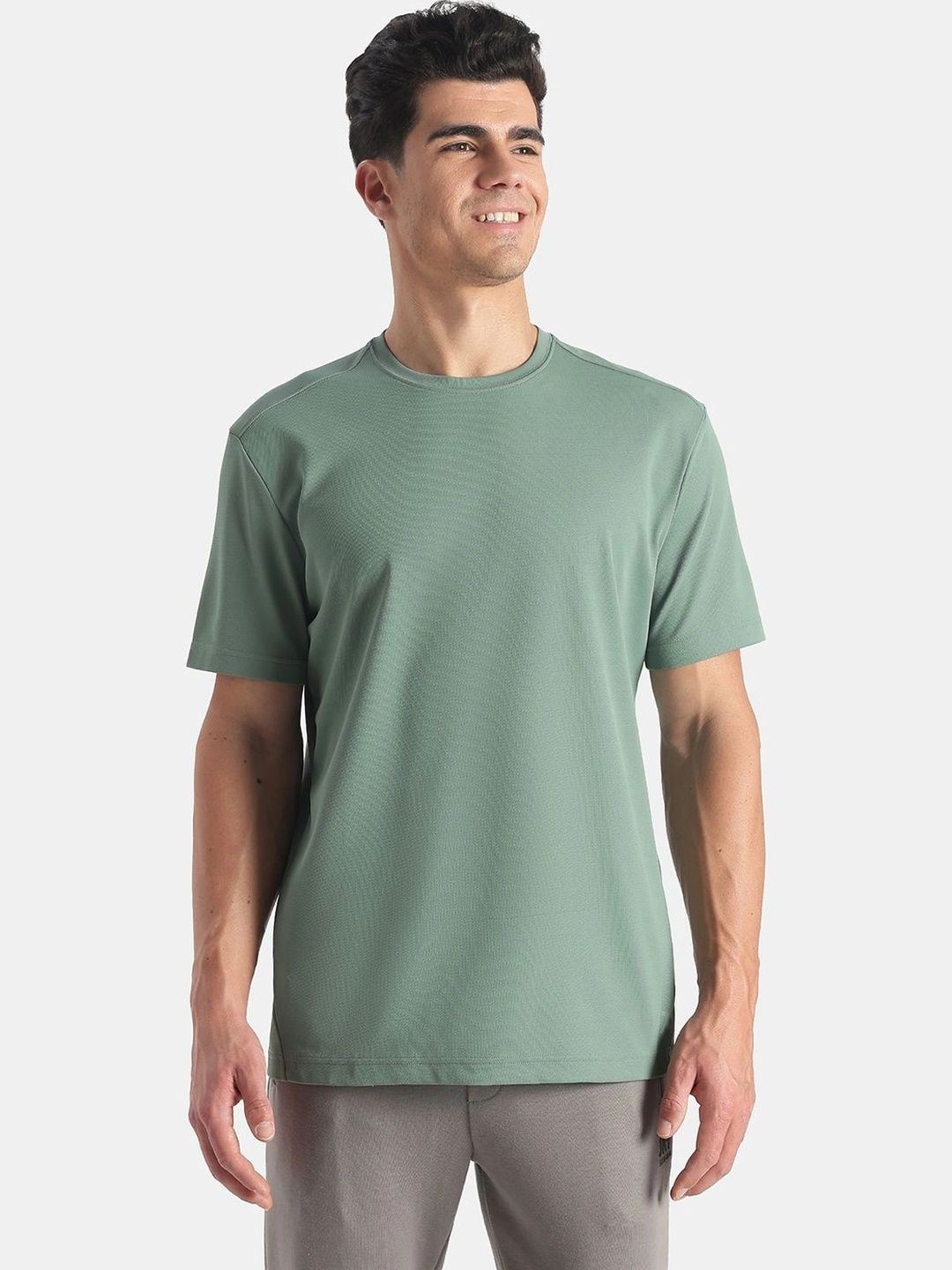 Jockey Microfiber Fabric Round Neck Half Sleeve T-Shirt with StayFresh Treatment - AM74