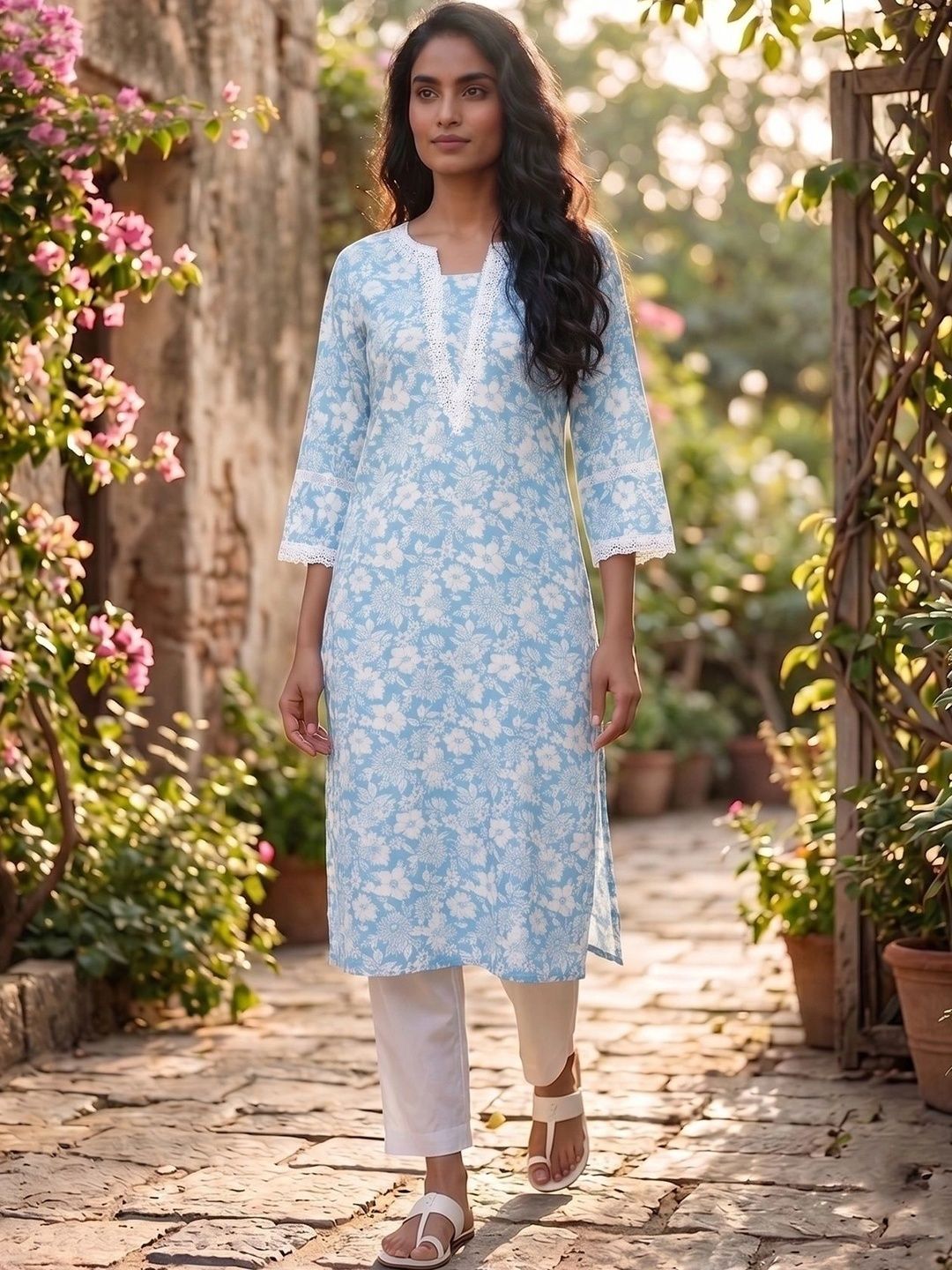 Enchanted Drapes Women Floral Printed Kurta
