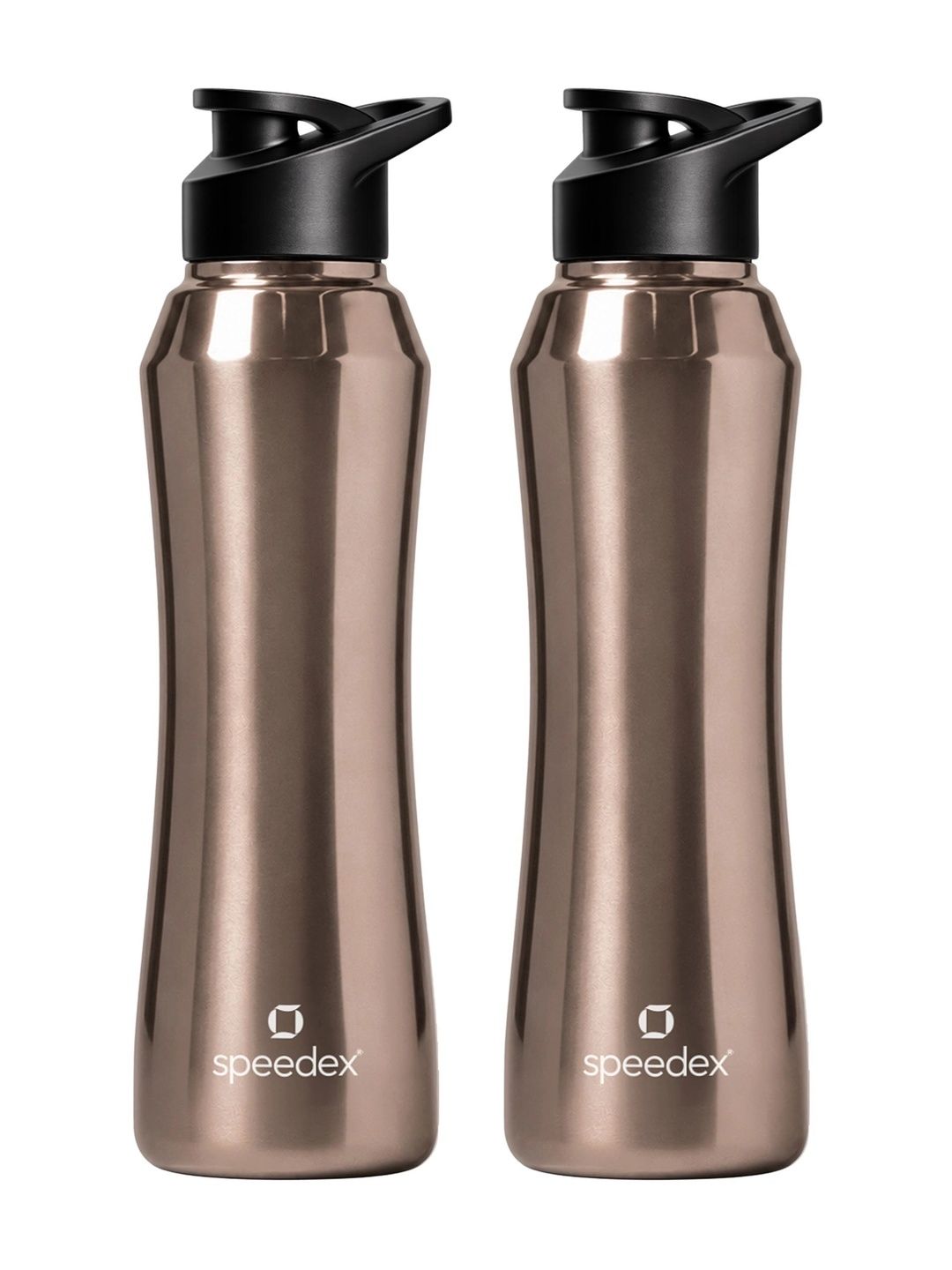 Speedex Copper-Toned & Black Set Of 2 Stainless Steel Flask Water Bottle 1000ML