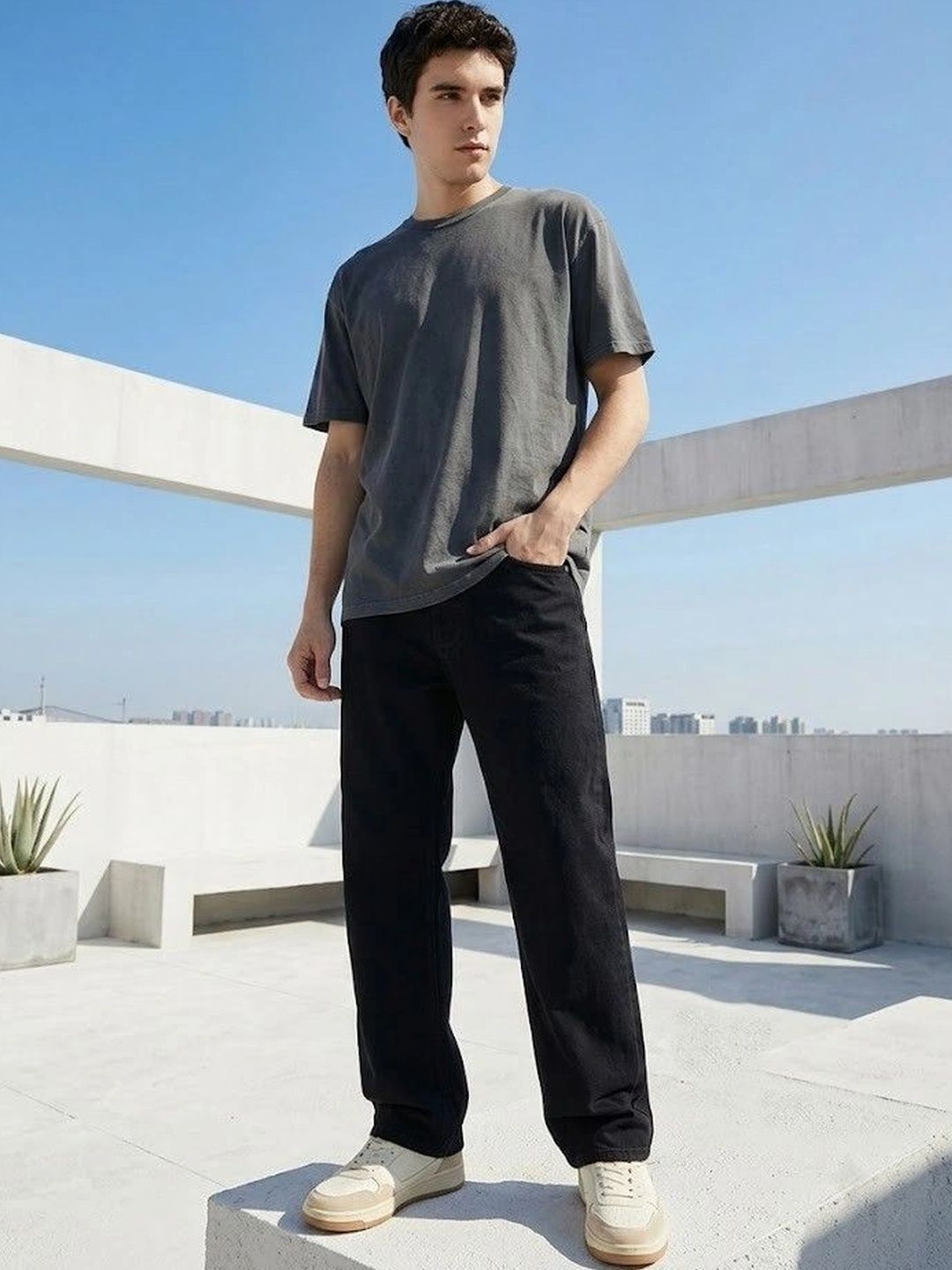 HERE&NOW Men Relaxed Fit Mid-Rise Stretchable Jeans