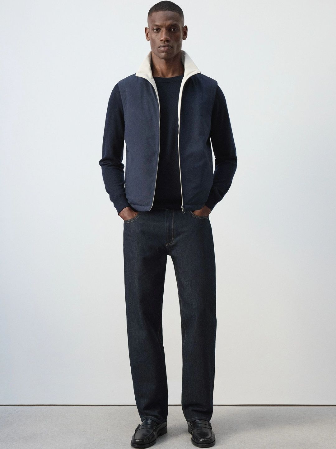 MANGO MAN Men Reversible Knitted Jacket