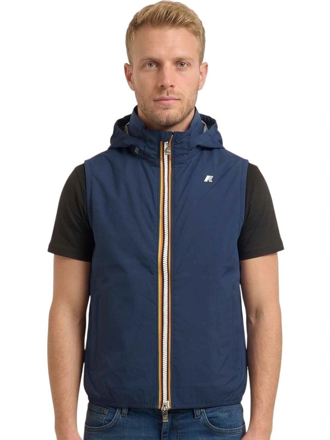 K-Way Blue Sleeveless Hood Jacket