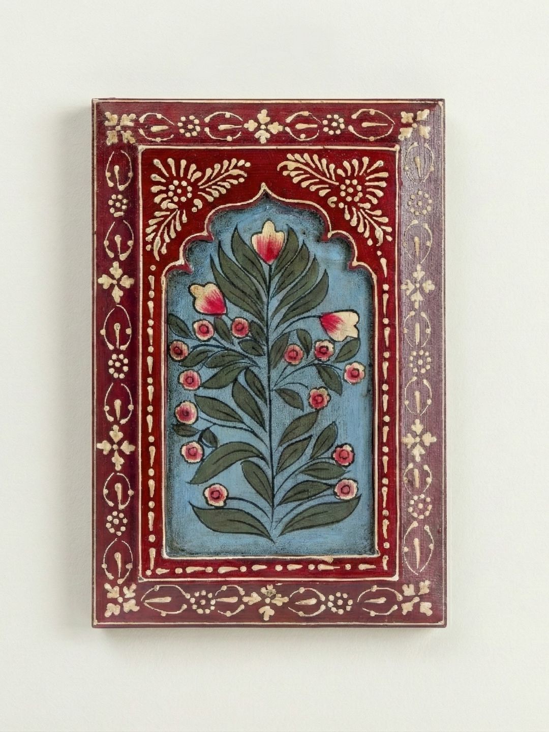 Atrangi Studio Atrangi Studio Red Floral Handpainted Wooden Wall Frames (12 X 8 In, Set of 1)