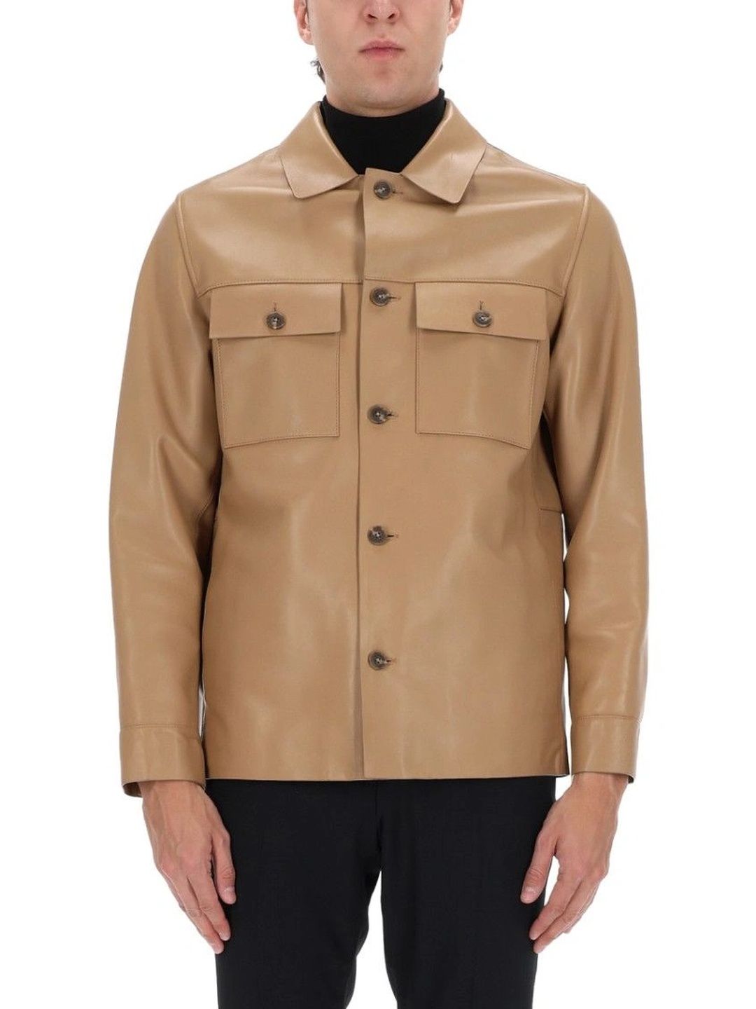 BOSS Beige Shirt Collar Jacket
