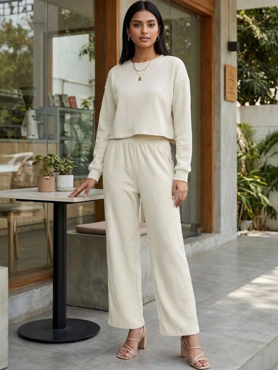 Merira Self Design Top with Trousers
