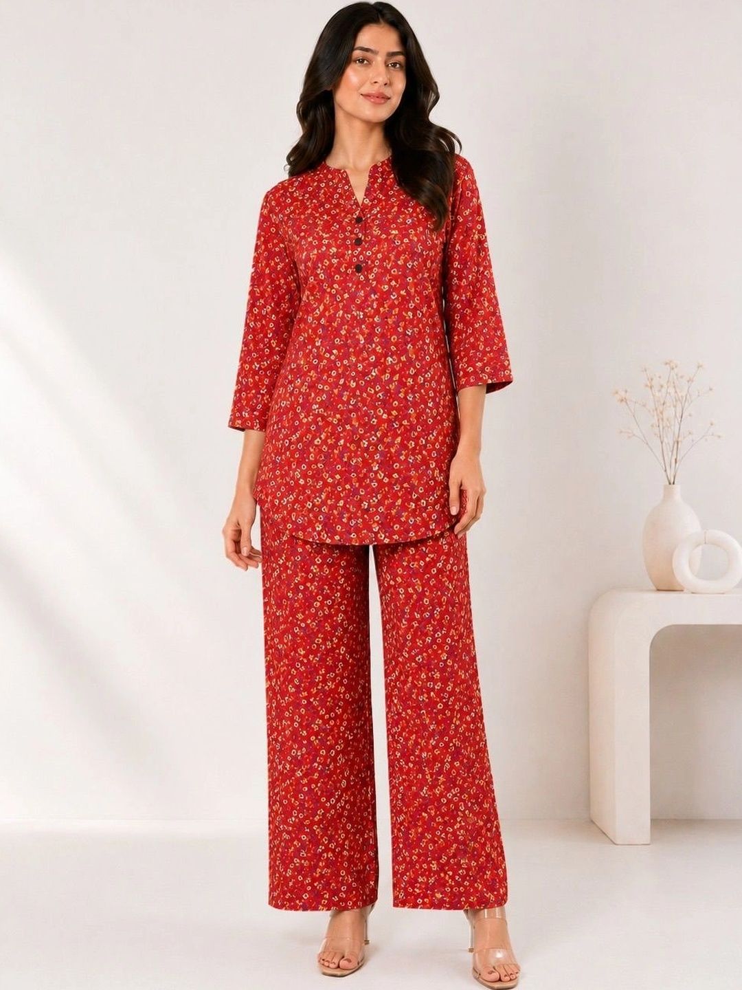 Desimo Floral Printed Tunic with Palazzos