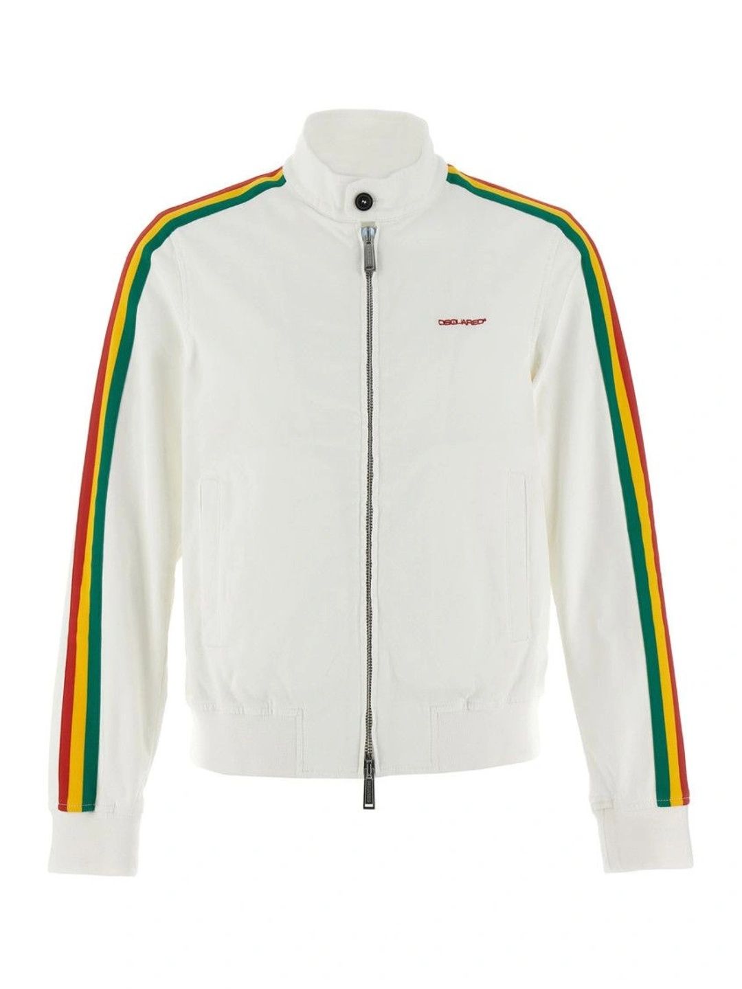 Dsquared2 White Stripes Bomber Jacket