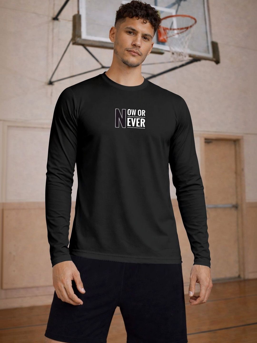 ENRIZZ X FITNESS EXCHANGE Men Typography Printed Dri-FIT T-shirt