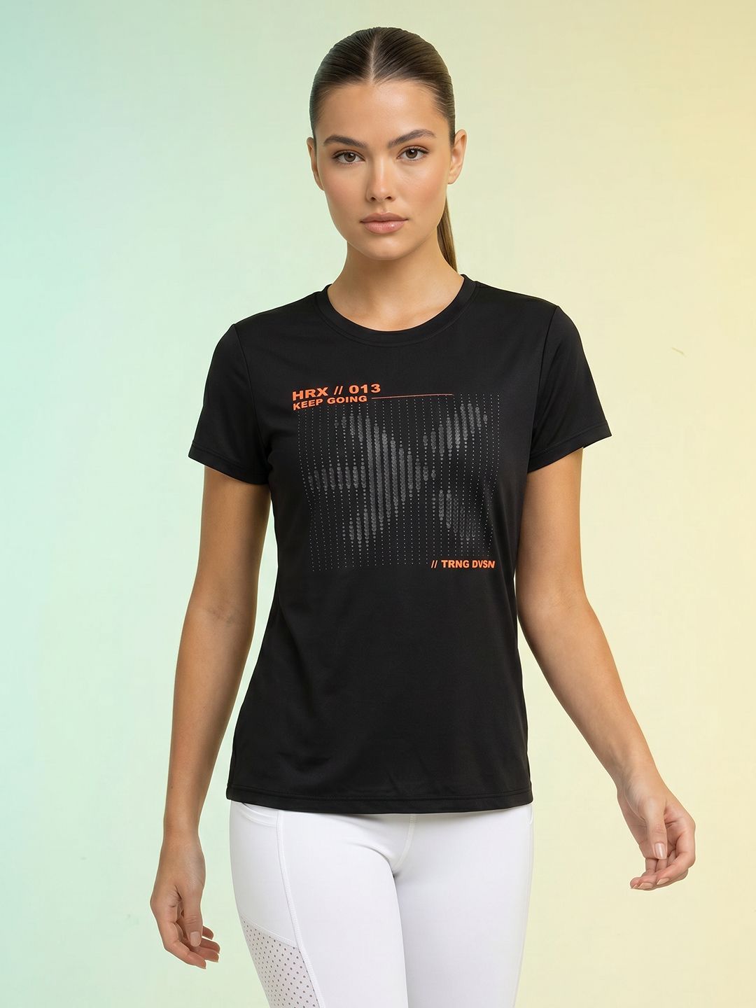 HRX by Hrithik Roshan HRX by Hrithik Roshan Brand Logo Printed Rapid Dry Training T-shirt