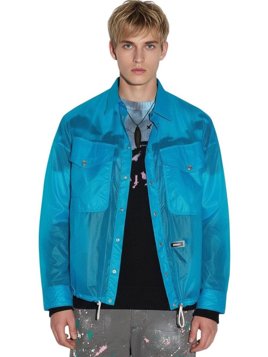 Dsquared2 Light Blue Regular Jacket